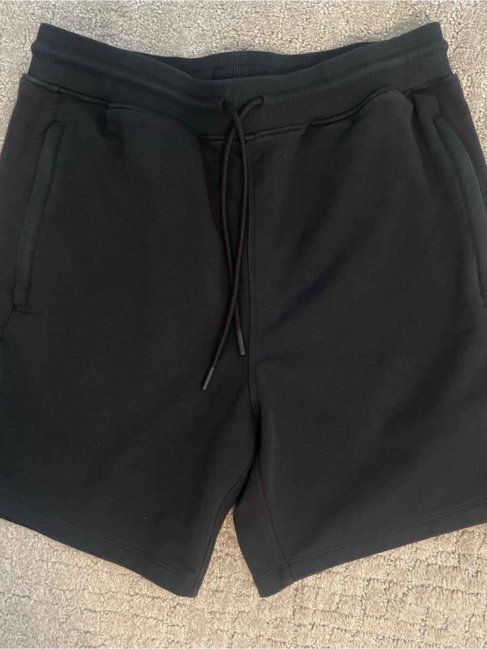 Fabletics Men's Black Athletic Fleece Drawstring Shorts NWOT